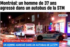 蒙特利尔公交车上斗殴 男子被打进医院
