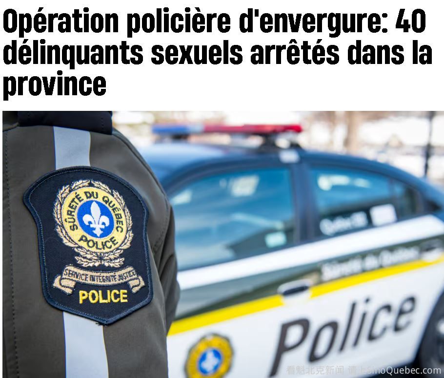 魁省警方大型行动 40名高危性犯罪者被捕