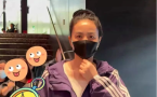 王菲素颜亮相观看话剧，扎丸子头穿搭低调