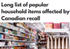 加拿大紧急召回78款常见日用品, 建议找商家申请退款!