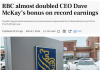 RBC银行赚疯了！CEO一年拿$2376万: 奖金暴涨86%