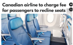 西捷航空安装不可倾斜座椅，遭强烈反对后暂时中止