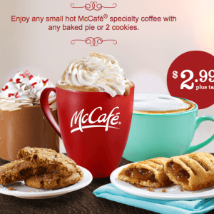 麦当劳优惠：指定咖啡+派 仅$2.99