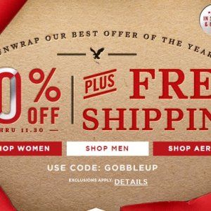 American Eagle全场40% off