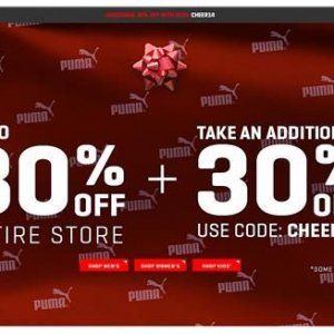 PUMA全场最高7折+额外30%OFF+包邮！