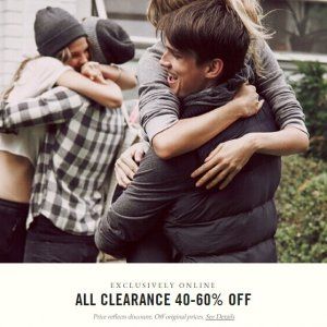 A&F所有牛仔裤半价 清仓商品最高60%OFF