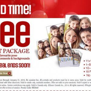 SEARS价值$160免费照相套餐