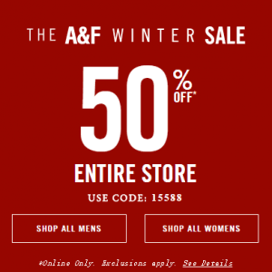 A&F所有产品50%OFF