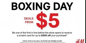 H&M Boxing Day：全场$5起