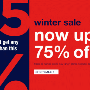 GAP冬季特卖75%OFF
