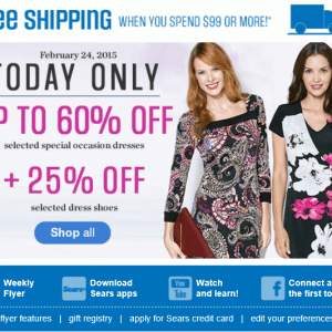 Sears今天特价60%OFF