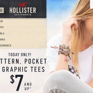Hollister各款T恤$7起 (仅限今日)