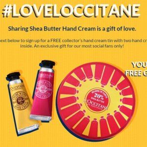 注册就可得L’Occitane迷你牛油护手霜2个