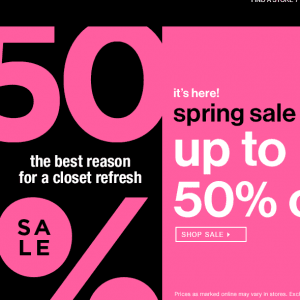 GAP春季特卖全场50%OFF