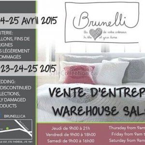 2015年Brunelli Linens仓库特卖