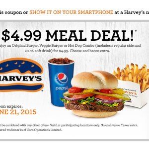 Harveys$4.99套餐