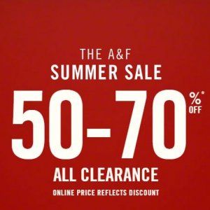 A&F夏日倾销50%-70%折扣