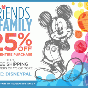 迪士尼网店特卖25%OFF