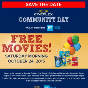 Cineplex免费电影日！！！