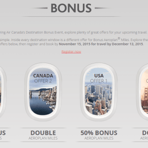 加航Aeroplan额外积分奖赏