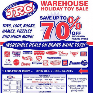 JRC玩具仓库特卖 最高70%OFF
