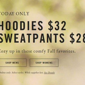 A&F帽衫$32 裤子$28