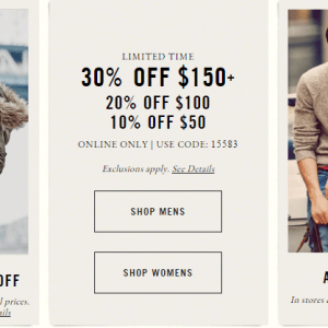 A&F大量特价 额外最高30%OFF