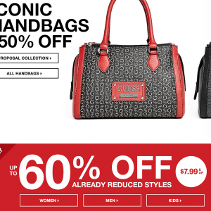 Guess Factory全场4折起，新用户注册额外85折