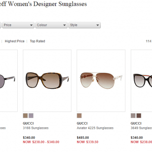 Gucci、Fendi，Ray-ban等名牌太阳镜7折起特卖