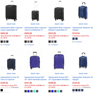 Samsonite新秀丽等品牌行李箱、旅行包2.5折起