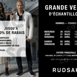 加拿大著名皮草品牌Rudsak样品特卖 最高70%OFF