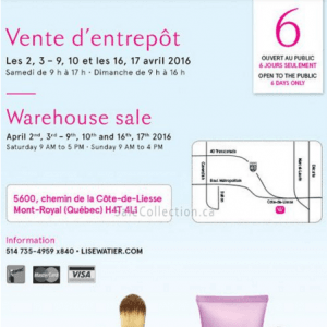 加拿大专业彩妆品牌Lise Watier 2016春季仓库特卖