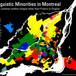 蒙特利尔哪个地区讲中文的人最多 一张图告诉你！