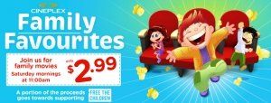 Cineplex $2.99特价家庭电影日