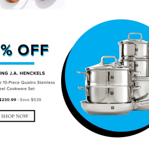 The Bay双立人锅具3折起特卖