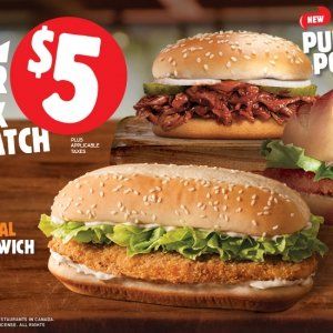 Burger King两个汉堡$5