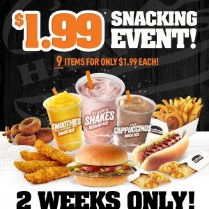 Harvey's 9款美食只要$1.99