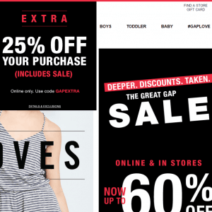 GAP官网60%OFF 额外25%OFF