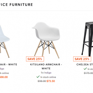 Indigo多款极具设计感的桌椅75折优惠