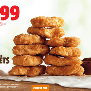Burger King 10件鸡块只要$1.99