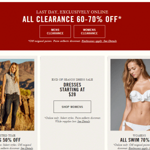 Abercrombie&Fitch大清仓！最低三折