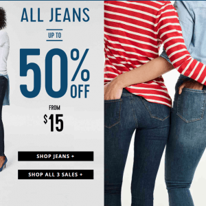 Old Navy牛仔裤5折起