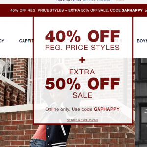 GAP额外5-6折