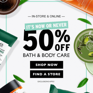 The Body Shop洗浴产品5折特卖