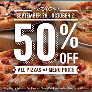 Domino's Pizza 全部半价