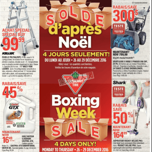 Canadian Tire Boxing Day特价