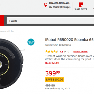 扫地机器人直降100元