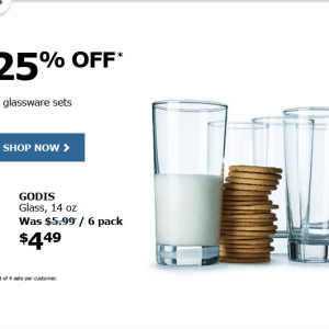 宜家IKEA所有玻璃器具7.5折