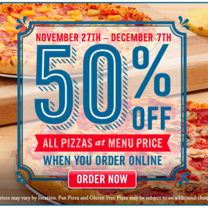 Domino's披萨全场半价