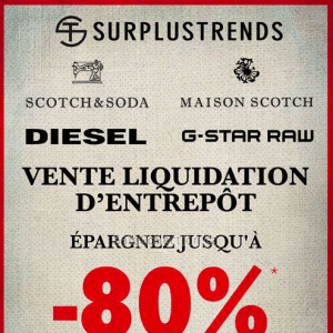 Diesel, G-Star Raw潮牌仓库特卖会 2折起